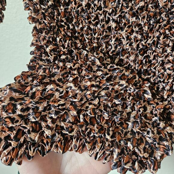 Leapord Print Shirt Y2K Popcorn Shirt - Picture 3 of 4